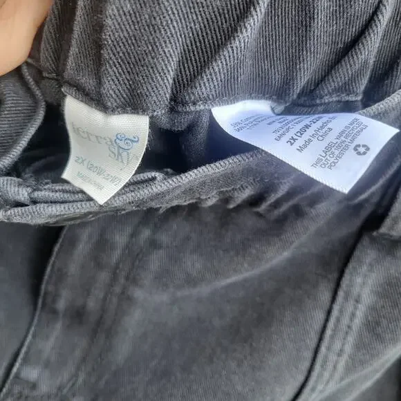 Terra & Sky Shorts Womens Plus Size 2X Black Denim High Rise with Pockets - Picture 3 of 4